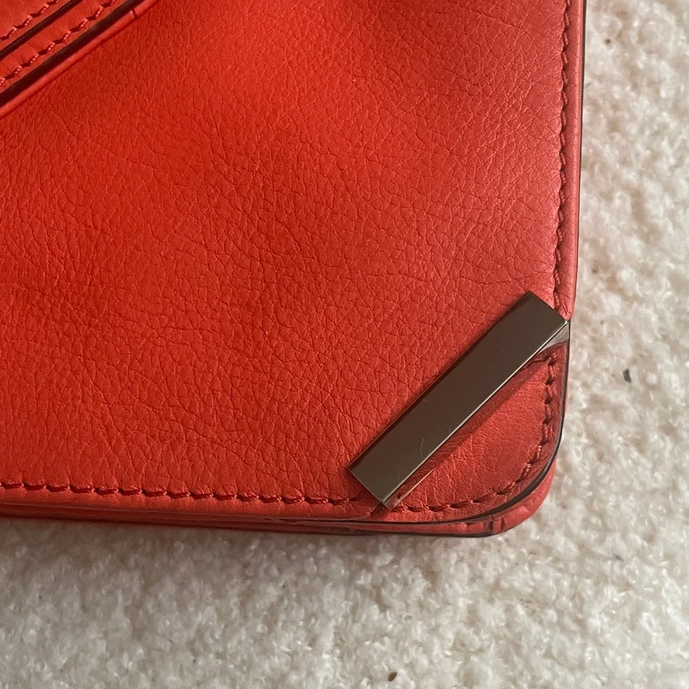 Coral Clutch Rebecca Minkoff Leather Bag Crossbody Strap Silver Hardware - Picture 3 of 8